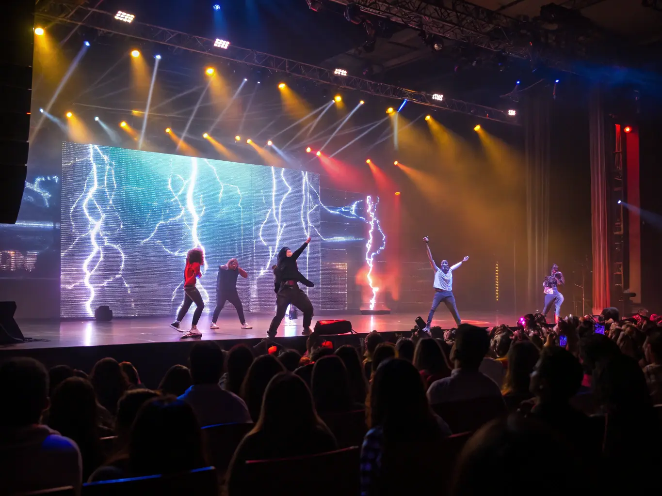 A dynamic image of artists performing on stage during one of ART's organized events, capturing the energy and excitement of live performance.